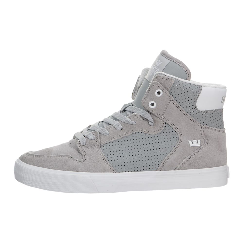 Baskets Montantes Supra Vaider Grise Blanche Light Grey/White Homme | BRC-86733940